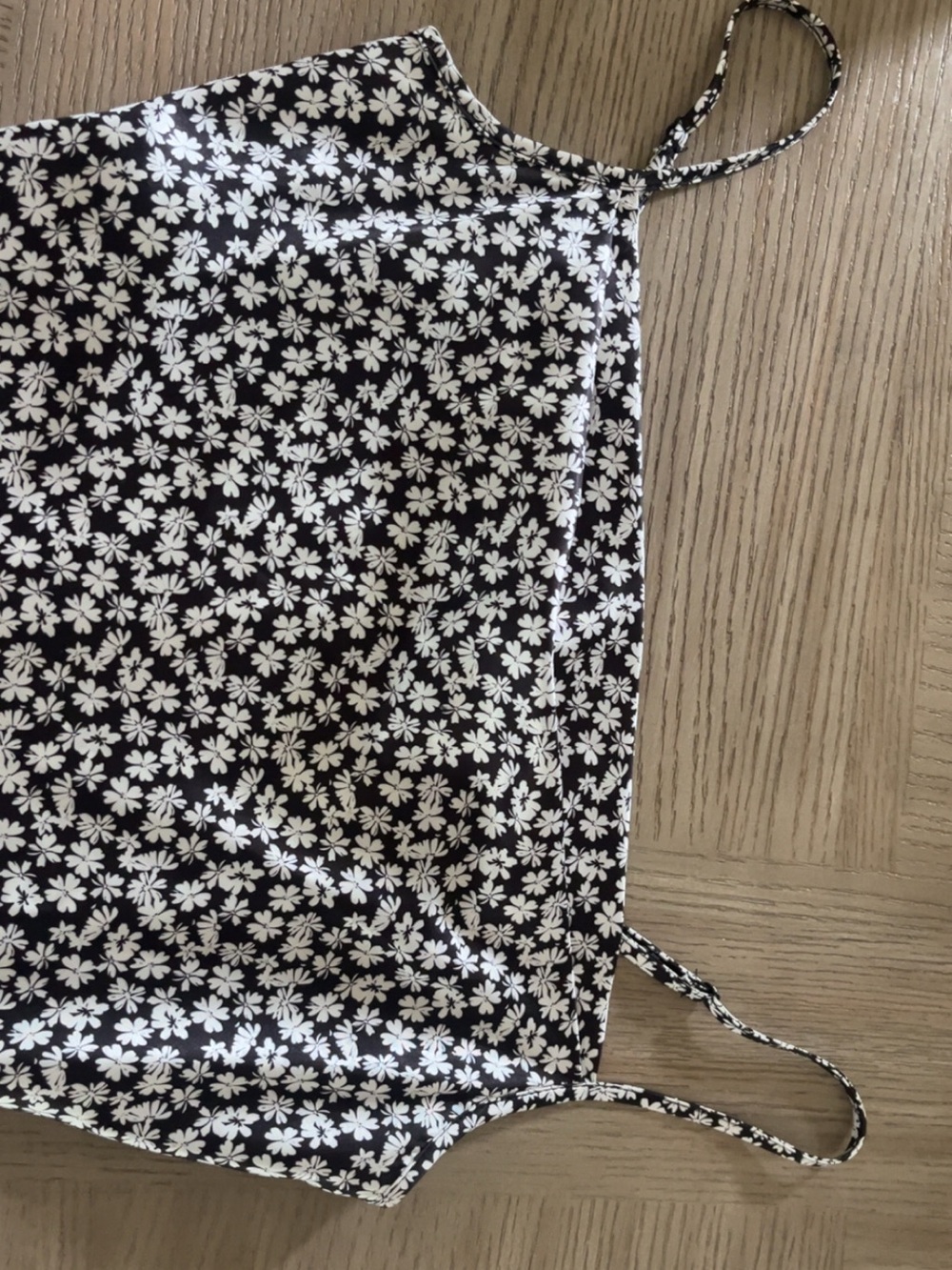 Black and White Floral Spaghetti Strap Cami